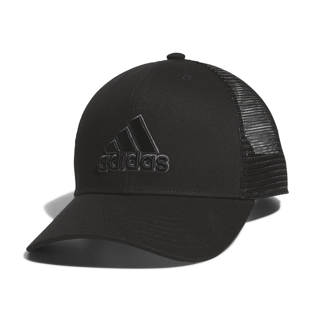 Adidas Men Black Structured Trucker Snapback Hat product image 1, provided for visual reference and product detail review
