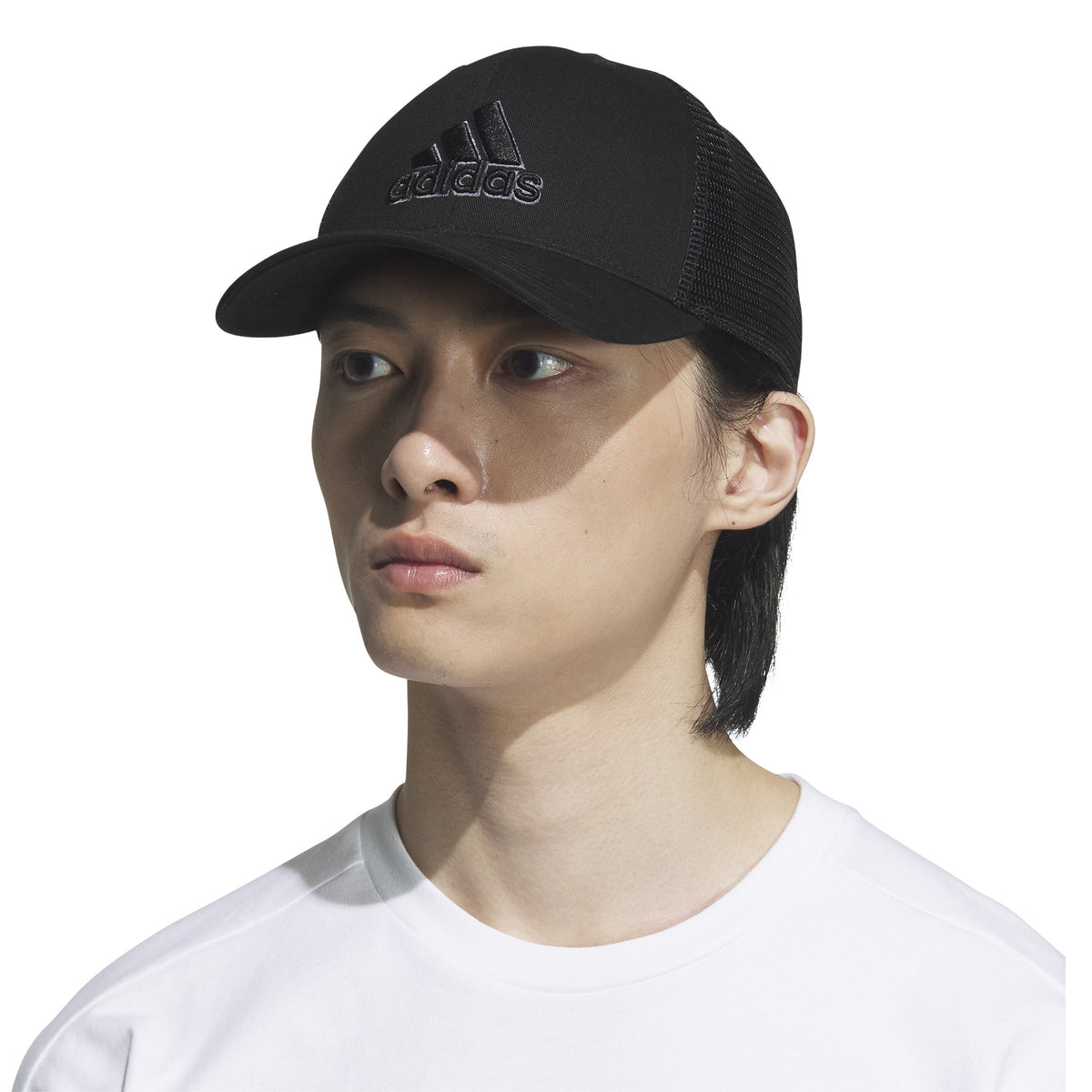 Adidas Men Black Structured Trucker Snapback Hat product image 4, provided for visual reference and product detail review