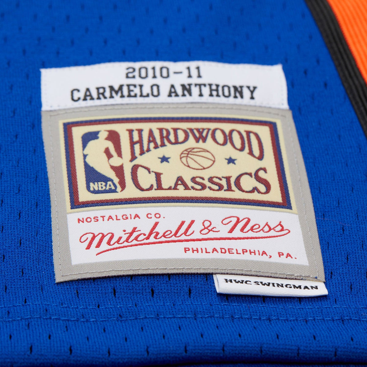 Mitchell & Ness Knicks Carmelo Anthony 2010 Swingman Jersey product image 5, provided for visual reference and product