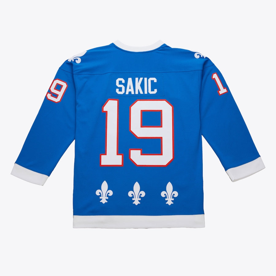Joe Sakic Quebec Nordiques NHL Mitchell & Ness Men Light Blue 1992 Power Play Authentic Jersey product image 1, provided for