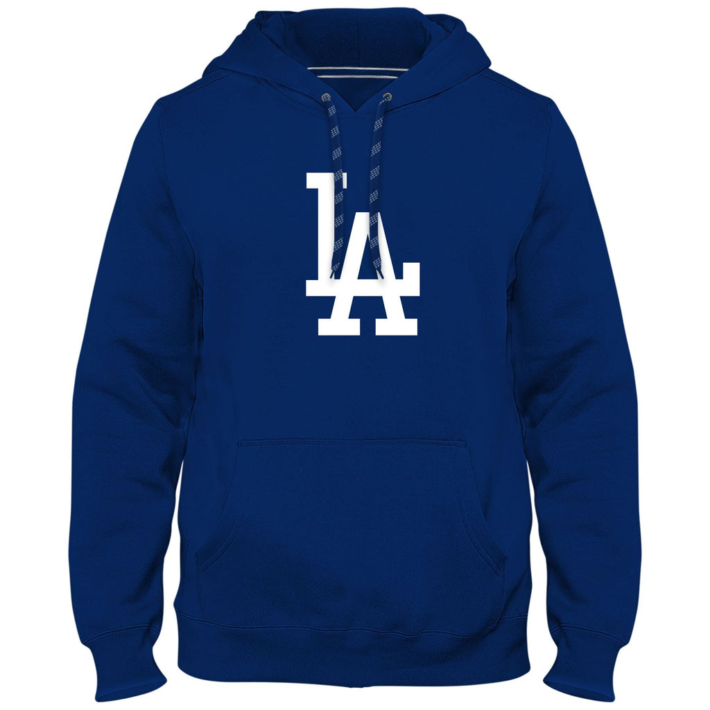 Los Angeles Dodgers MLB Bulletin Men Royal Blue Express Twill Logo Hoodie product image 1, provided for visual reference and