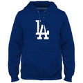 Los Angeles Dodgers MLB Bulletin Men Royal Blue Express Twill Logo Hoodie product image 1, provided for visual reference and