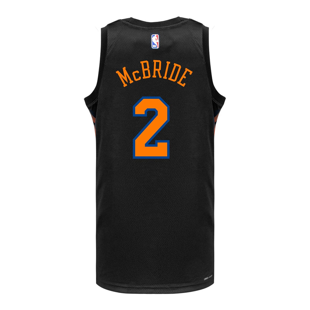 Miles McBride Nike Black Statement Swingman Jersey product image 1, provided for visual reference and product detail review