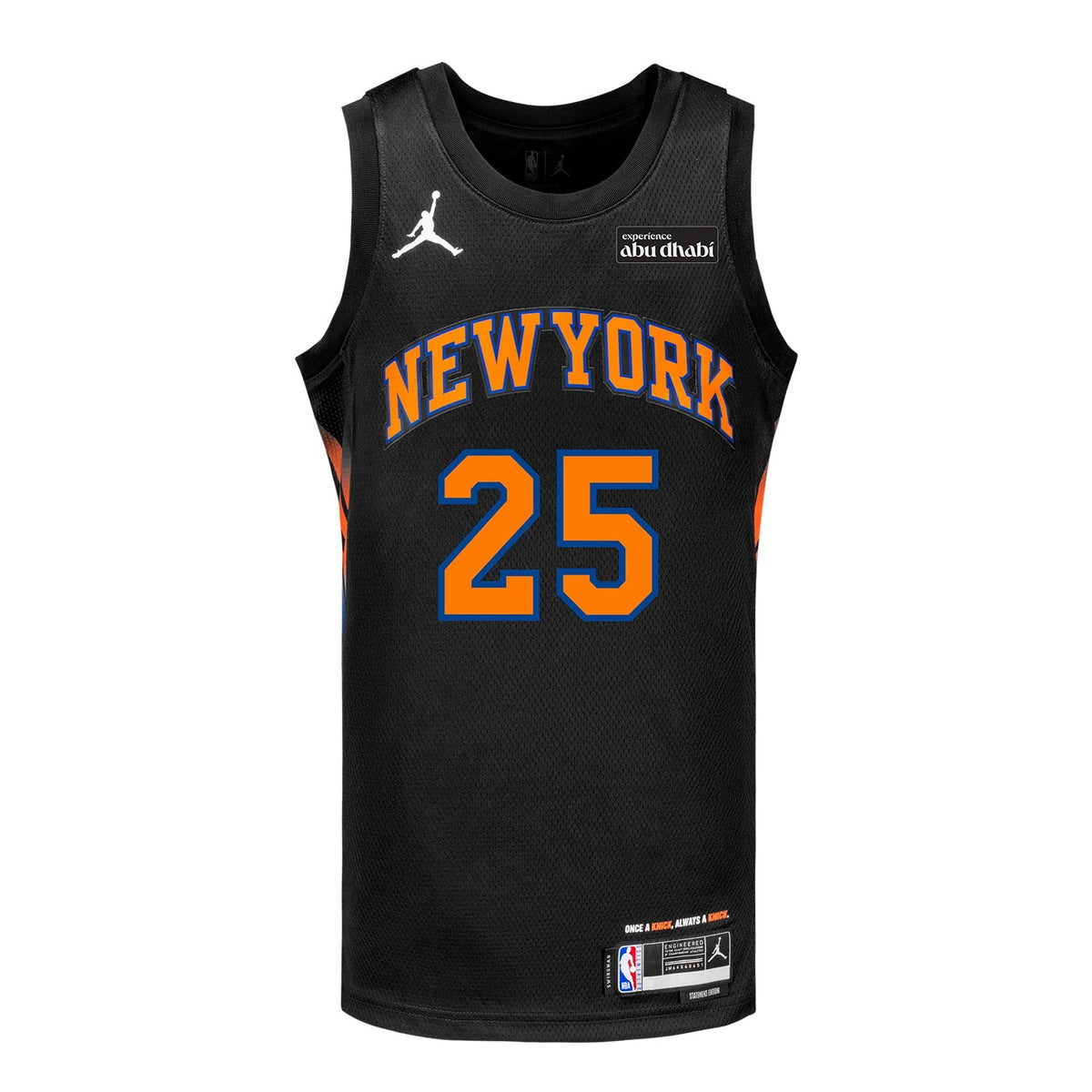 Mikal Bridges Nike Black Statement Swingman Jersey product image 2, provided for visual reference and product detail review