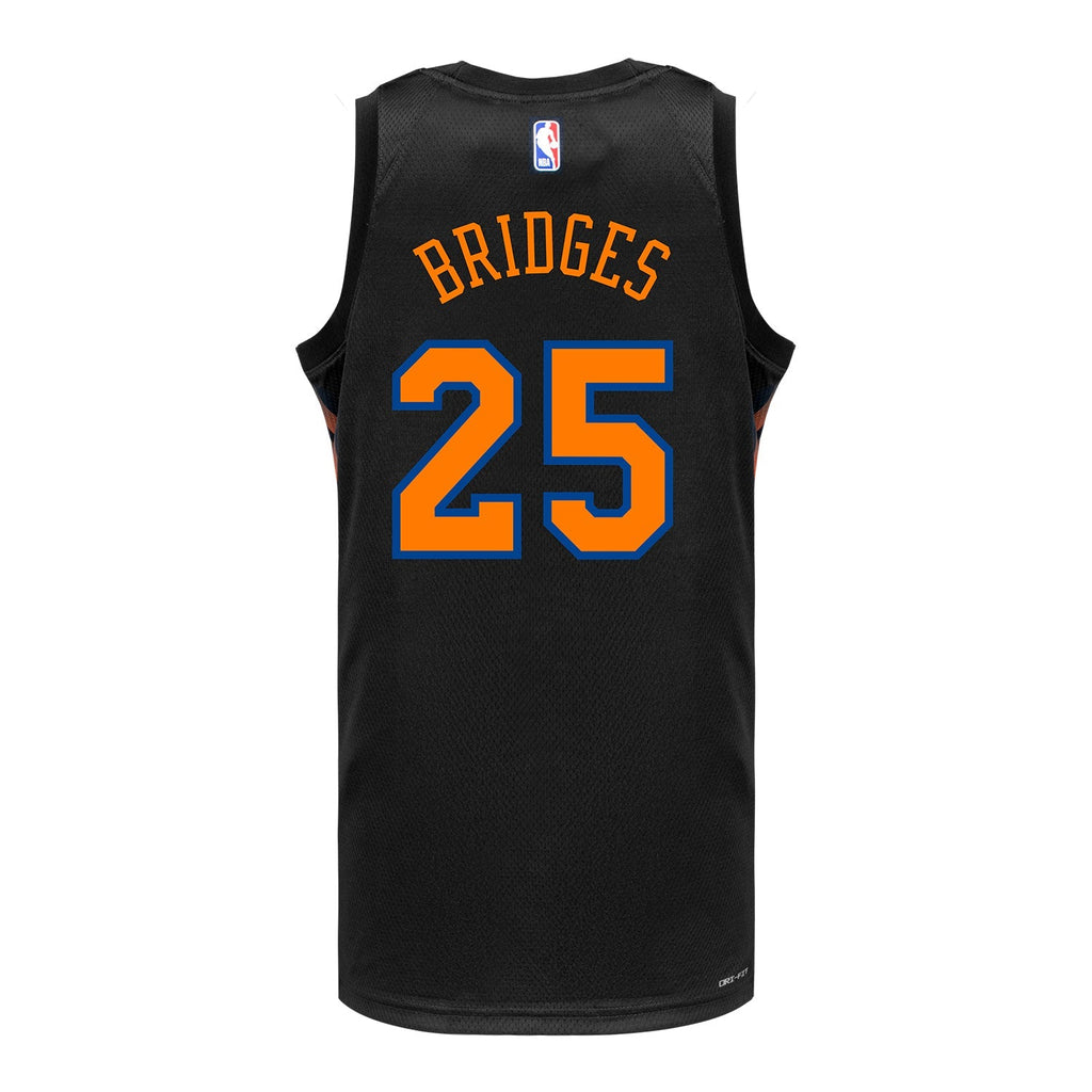 Mikal Bridges Nike Black Statement Swingman Jersey product image 1, provided for visual reference and product detail review