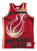 Miami Heat Mitchell & Ness Red Hardwood Classics Blown Out Fashion Jersey for Men product image 1, provided for visual
