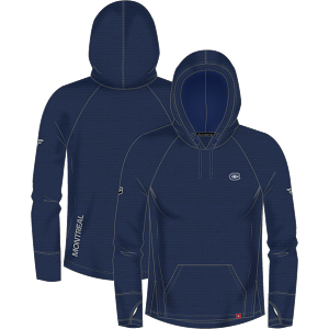 Montreal Canadiens NHL Fanatics Branded Women Navy Geo Fleece Pullover Hoodie product image 3, provided for visual reference