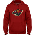 Minnesota Wild NHL Bulletin Men Red Express Twill Logo Hoodie product image 1, provided for visual reference and product
