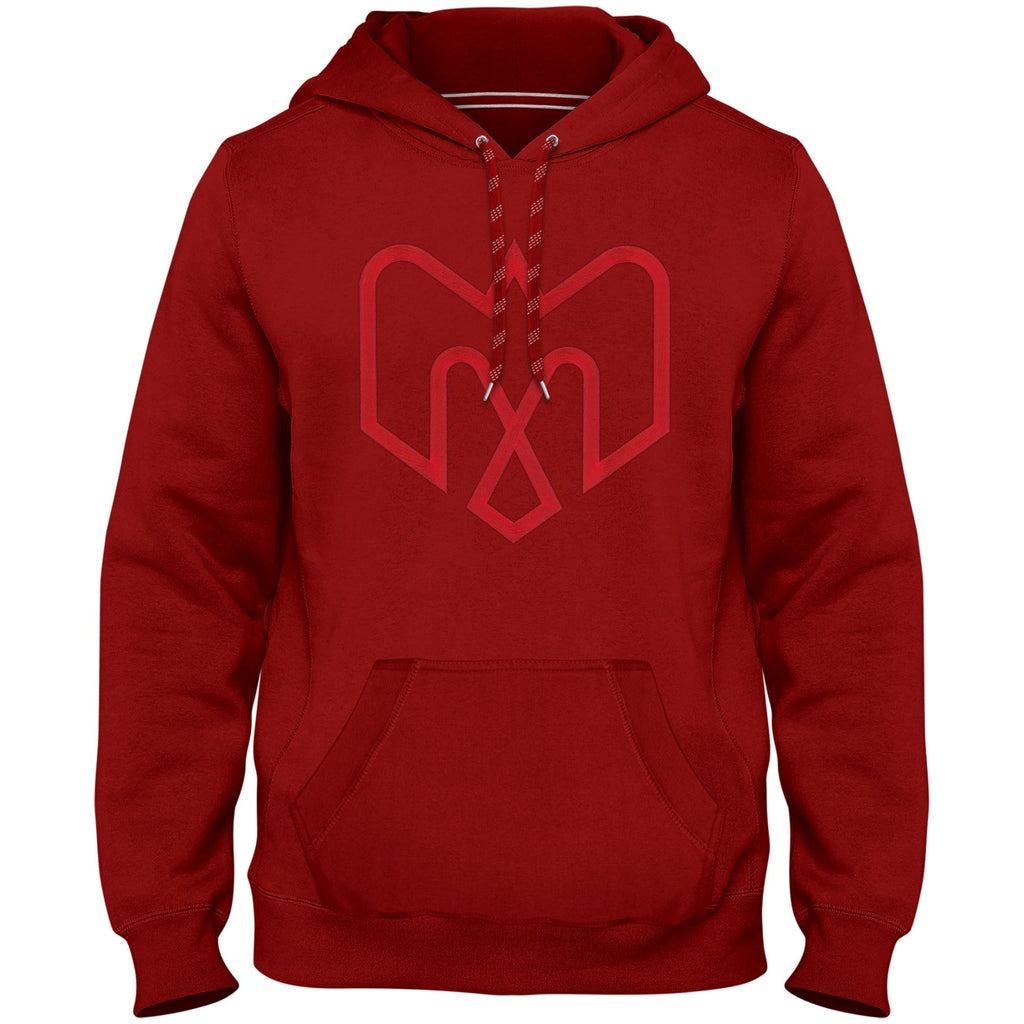Montreal Alouettes CFL Bulletin Men Red Express Tonal Red Twill Logo Hoodie product image 1, provided for visual reference