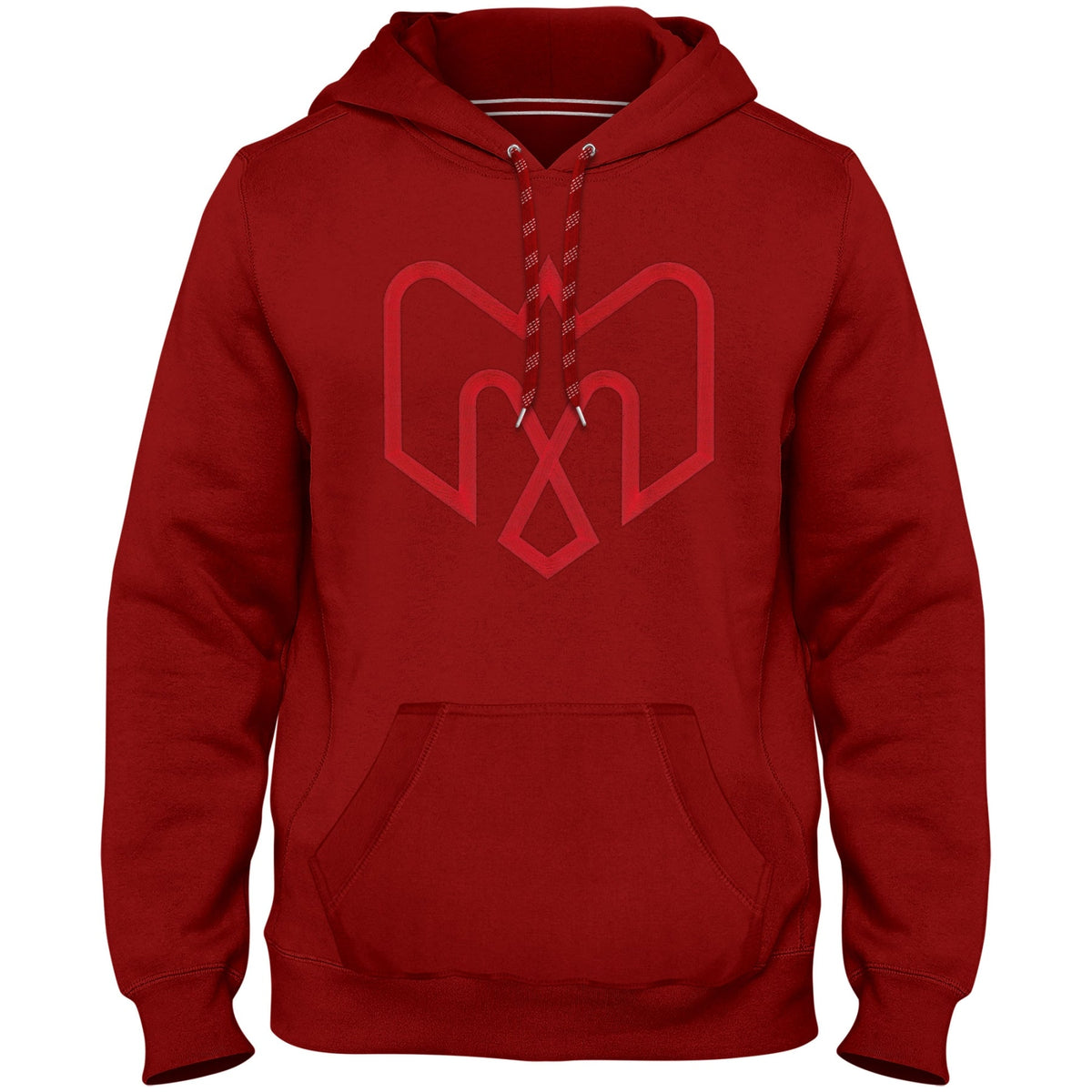 Montreal Alouettes CFL Bulletin Men Red Express Tonal Red Twill Logo Hoodie product image 1, provided for visual reference