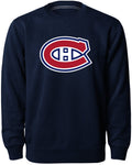 Montreal Canadiens NHL Bulletin Men Navy Twill Logo Express Crew Sweater product image 1, provided for visual reference and