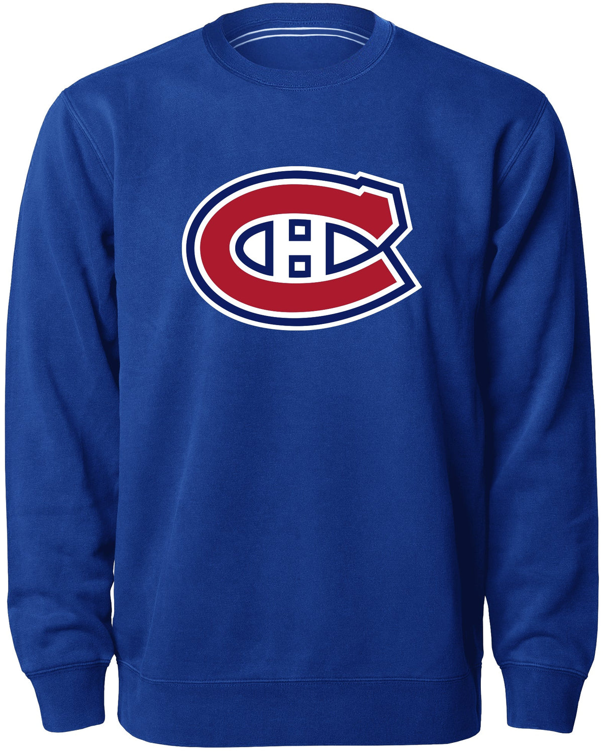 Montreal Canadiens NHL Bulletin Men Royal Twill Logo Express Crew Sweater product image 1, provided for visual reference and