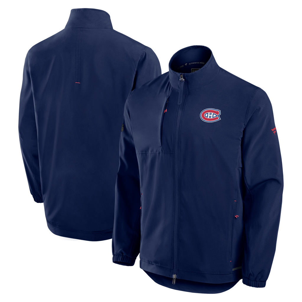 Montreal Canadiens NHL Fanatics Branded Men Navy 2024 Authentic Pro Rink Coaches Jacket product image 3, provided for visual