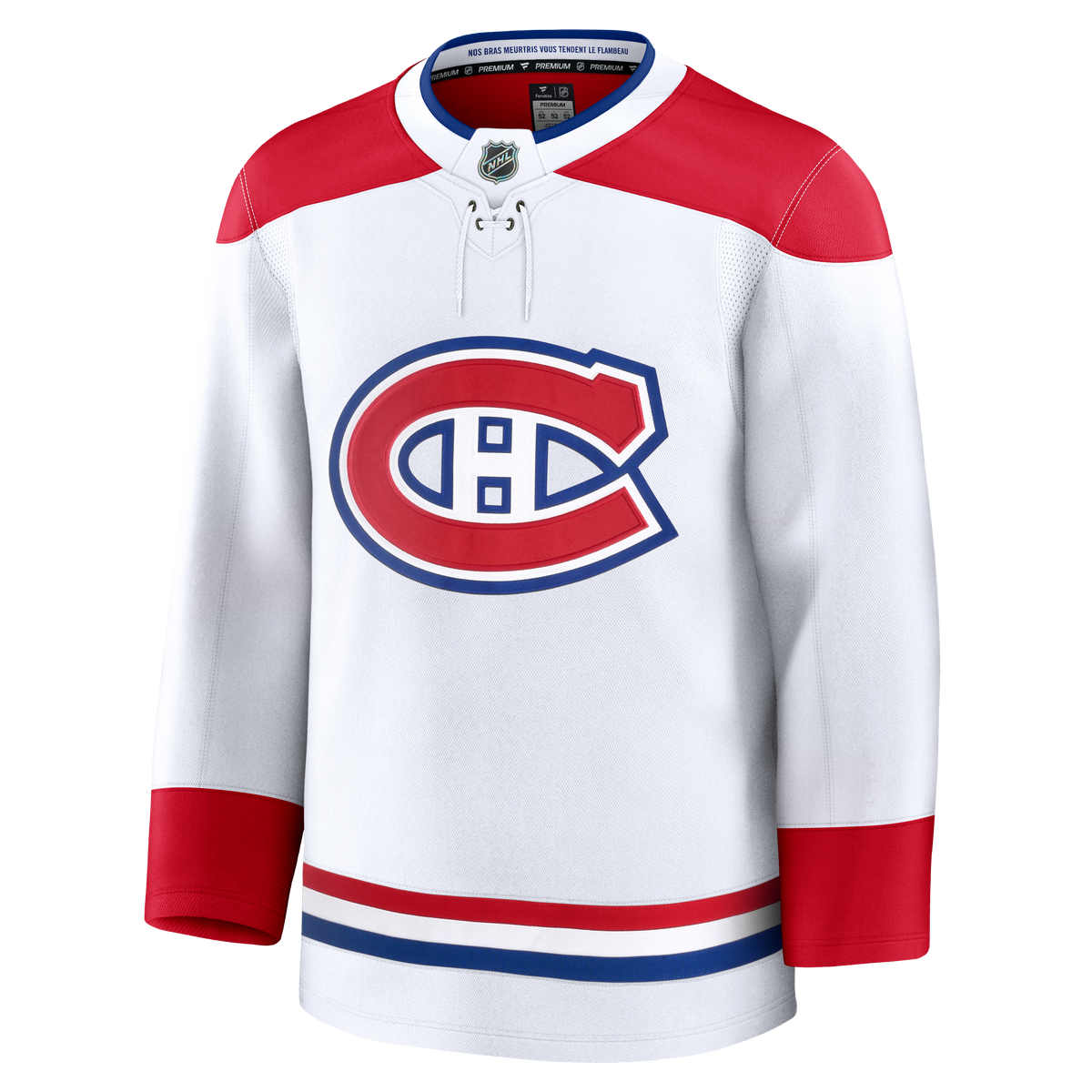 Montreal Canadiens NHL Fanatics Branded Men White Premium Jersey product image 1, provided for visual reference and product