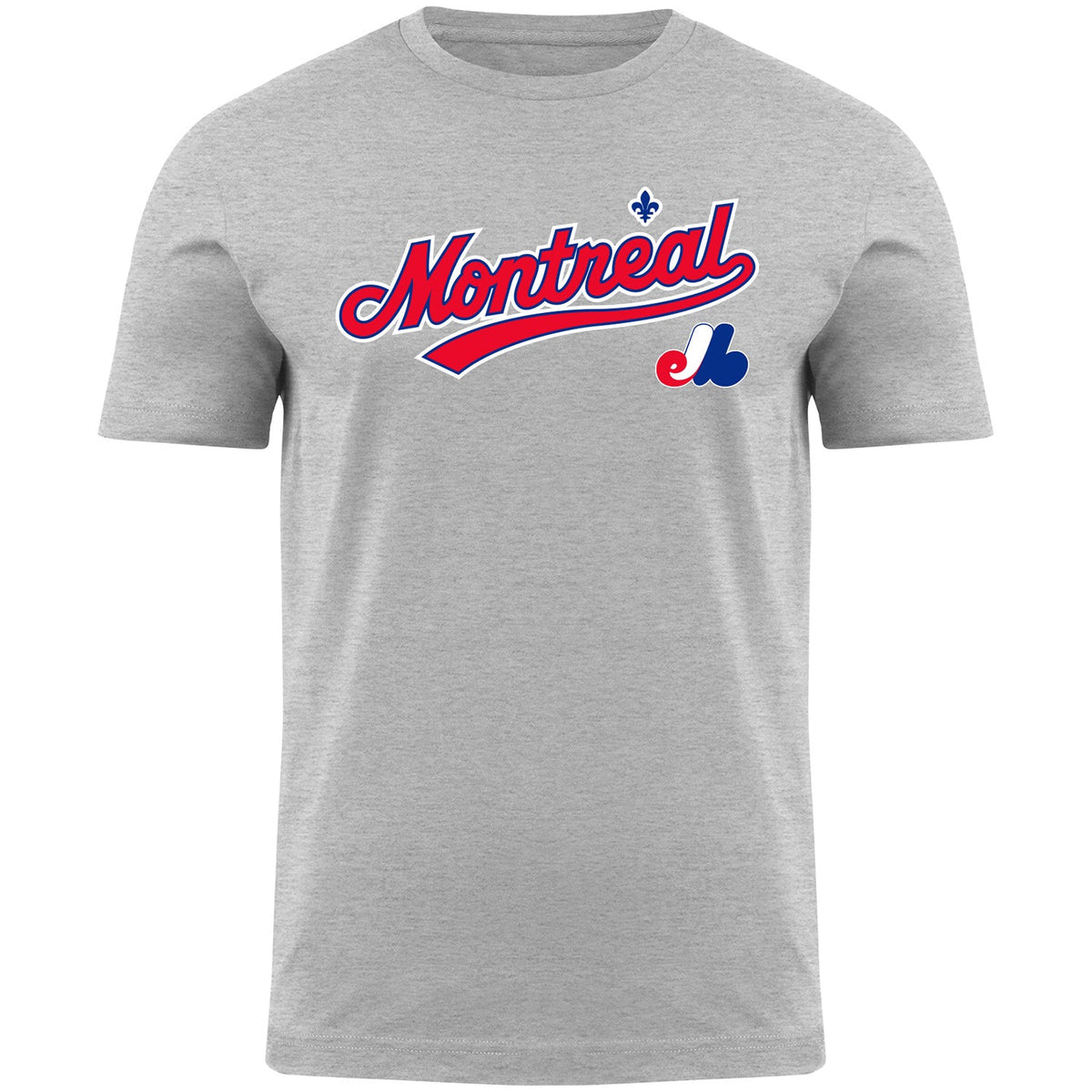 Montreal Expos MLB Bulletin Men Athletic Grey On the Road T-Shirt product image 1, provided for visual reference and product
