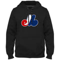 Montreal Expos MLB Bulletin Men Black Cooperstown Express Twill Logo Hoodie product image 1, provided for visual reference