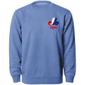 Montreal Expos MLB Bulletin Men Light Blue Twill Applique Home Field Crew Sweater product image 1, provided for visual