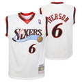 Philadelphia 76ers Allen Iverson Mitchell & Ness White 2002 Hardwood Classics Swingman Jersey product image 1, provided for