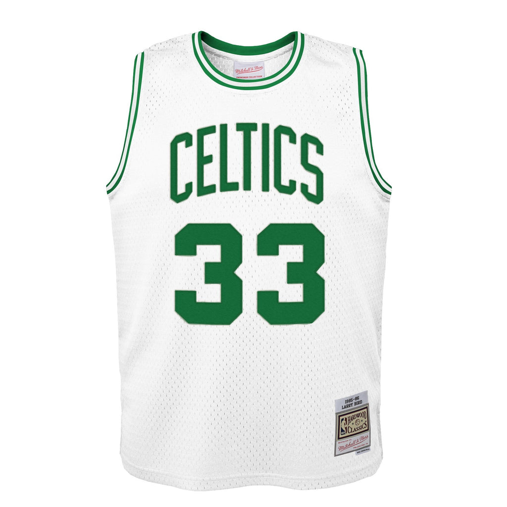 Boston Celtics Larry Bird Mitchell & Ness White 1985-86 Hardwood Classics Swingman Jersey product image 2, provided for
