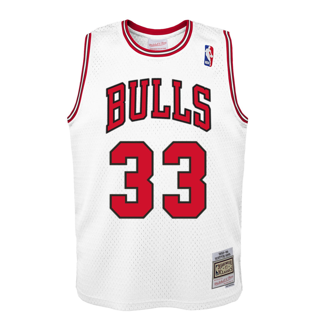 Chicago Bulls Scottie Pippen Mitchell & Ness White Hardwood Classics Swingman Jersey product image 2, provided for visual