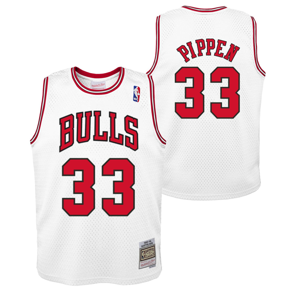 Chicago Bulls Scottie Pippen Mitchell & Ness White Hardwood Classics Swingman Jersey product image 1, provided for visual