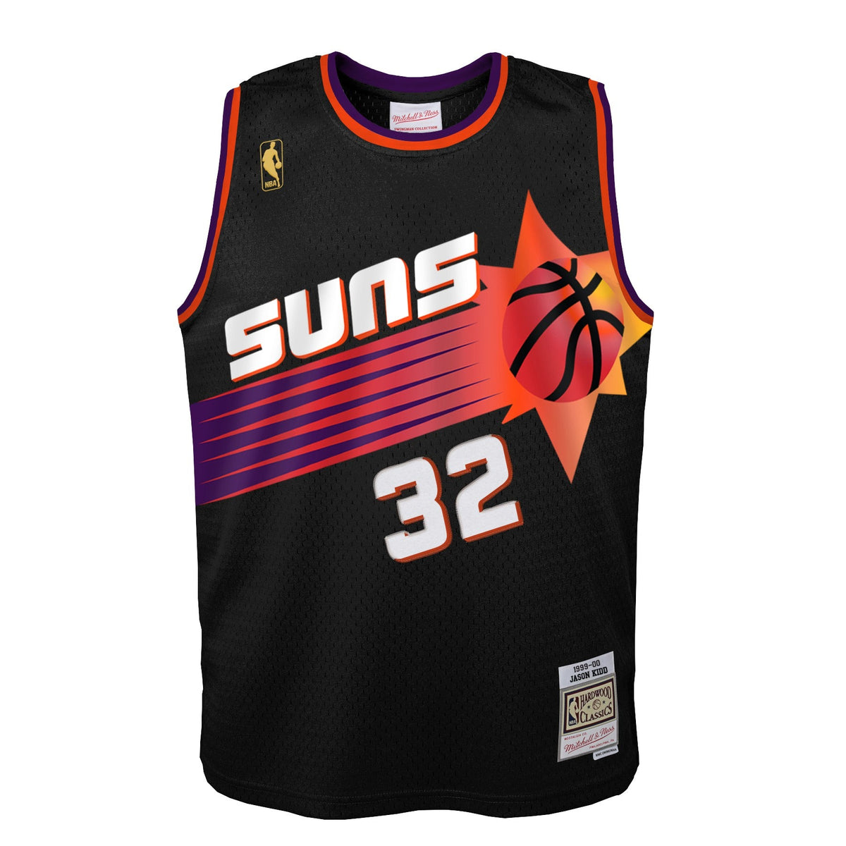 Phoenix Suns Jason Kidd Mitchell & Ness Black 1996-97 Hardwood Classics Swingman Jersey product image 2, provided for visual
