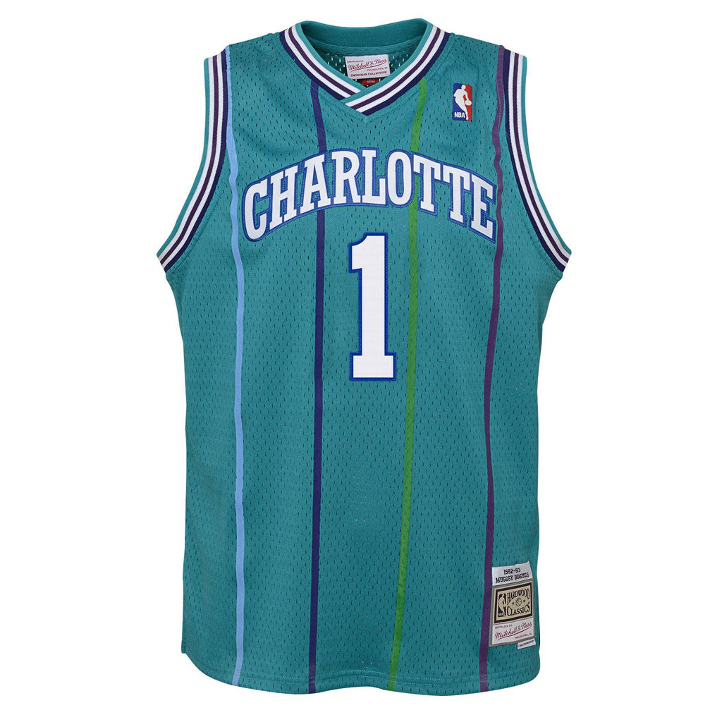 Charlotte Hornets Muggsy Bogues Mitchell & Ness Teal 1992-93 Hardwood Classics Swingman Jersey product image 2, provided for