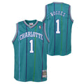 Charlotte Hornets Muggsy Bogues Mitchell & Ness Teal 1992-93 Hardwood Classics Swingman Jersey product image 1, provided for