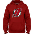New Jersey Devils NHL Bulletin Men Red Express Twill Logo Hoodie product image 1, provided for visual reference and product