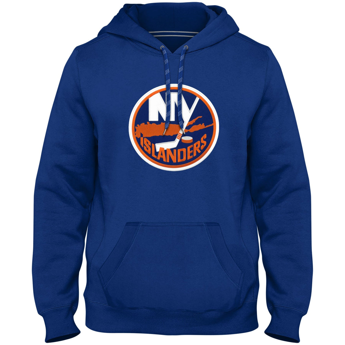New York Islanders NHL Bulletin Men Royal Blue Express Twill Logo Hoodie product image 1, provided for visual reference and