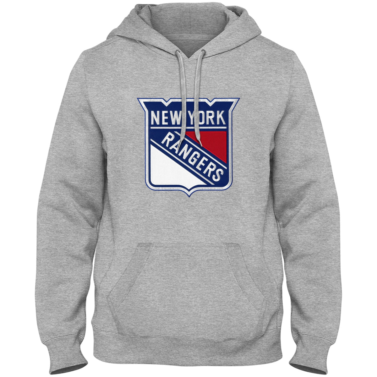 New York Rangers NHL Bulletin Men Athletic Grey Express Twill Logo Hoodie product image 1, provided for visual reference and
