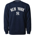 New York Yankees MLB Bulletin Men Navy Twill Applique Wordmark Crew Sweater product image 1, provided for visual reference