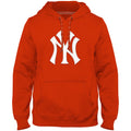 New York Yankees MLB Bulletin Men Orange Express Twill Logo Hoodie product image 1, provided for visual reference and