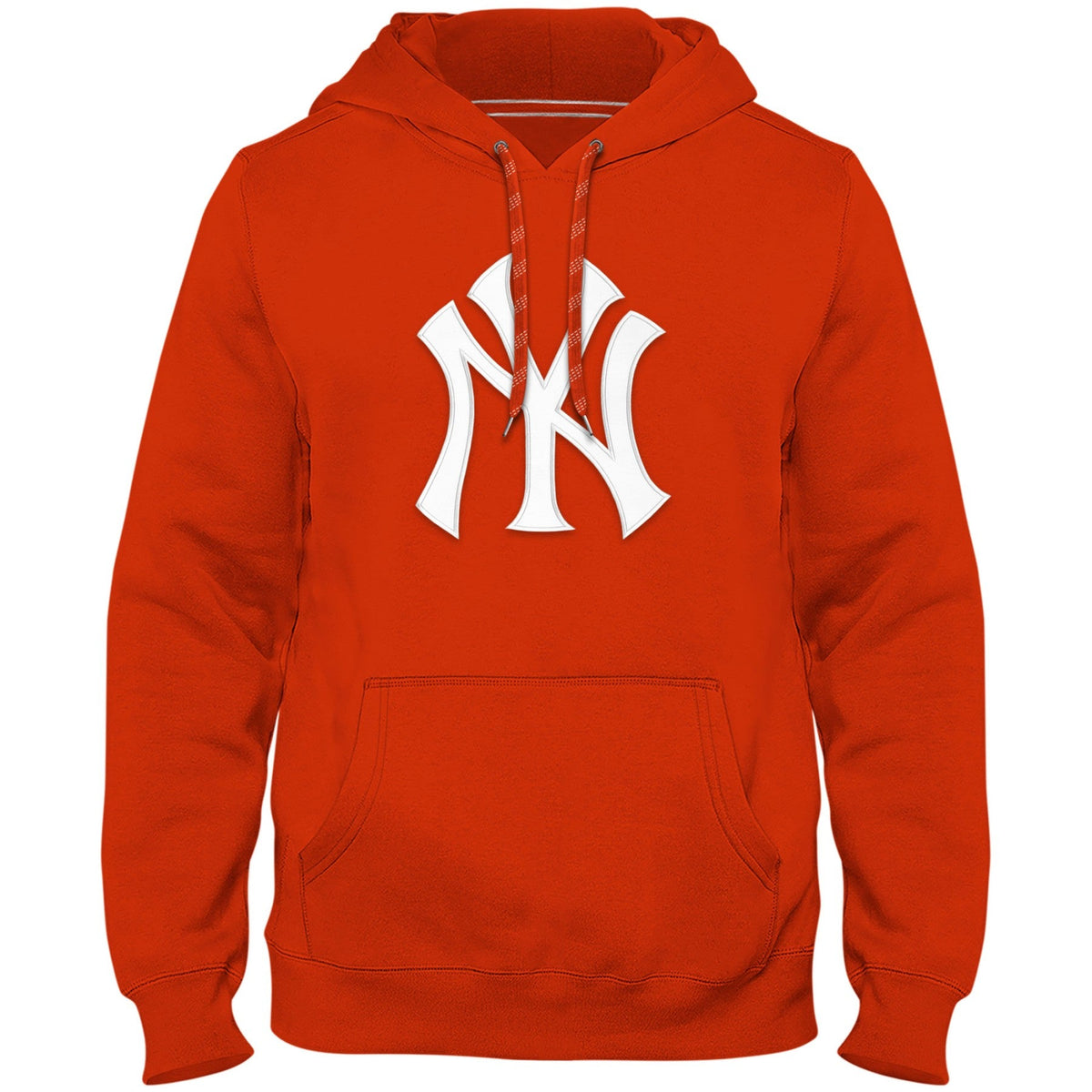 New York Yankees MLB Bulletin Men Orange Express Twill Logo Hoodie product image 1, provided for visual reference and