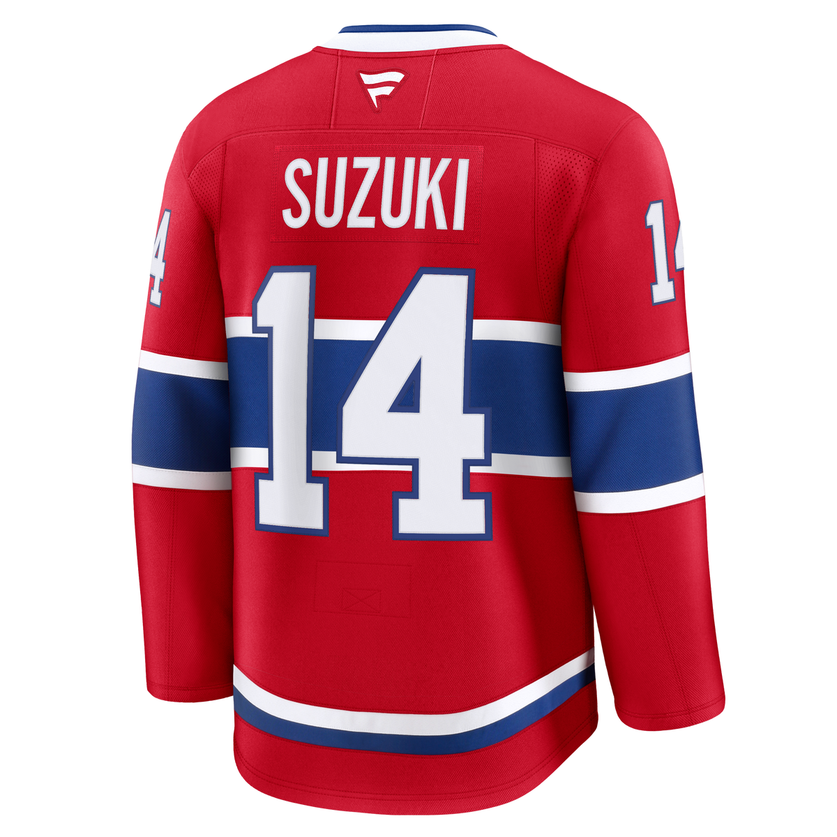 Nick Suzuki Montreal Canadiens NHL Fanatics Branded Men Red Premium Jersey product image 1, provided for visual reference