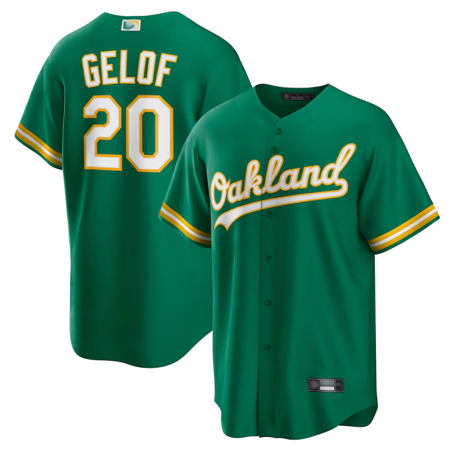 Athletics #20 Zack Gelof Player Green Home Replica Baseball product image 1