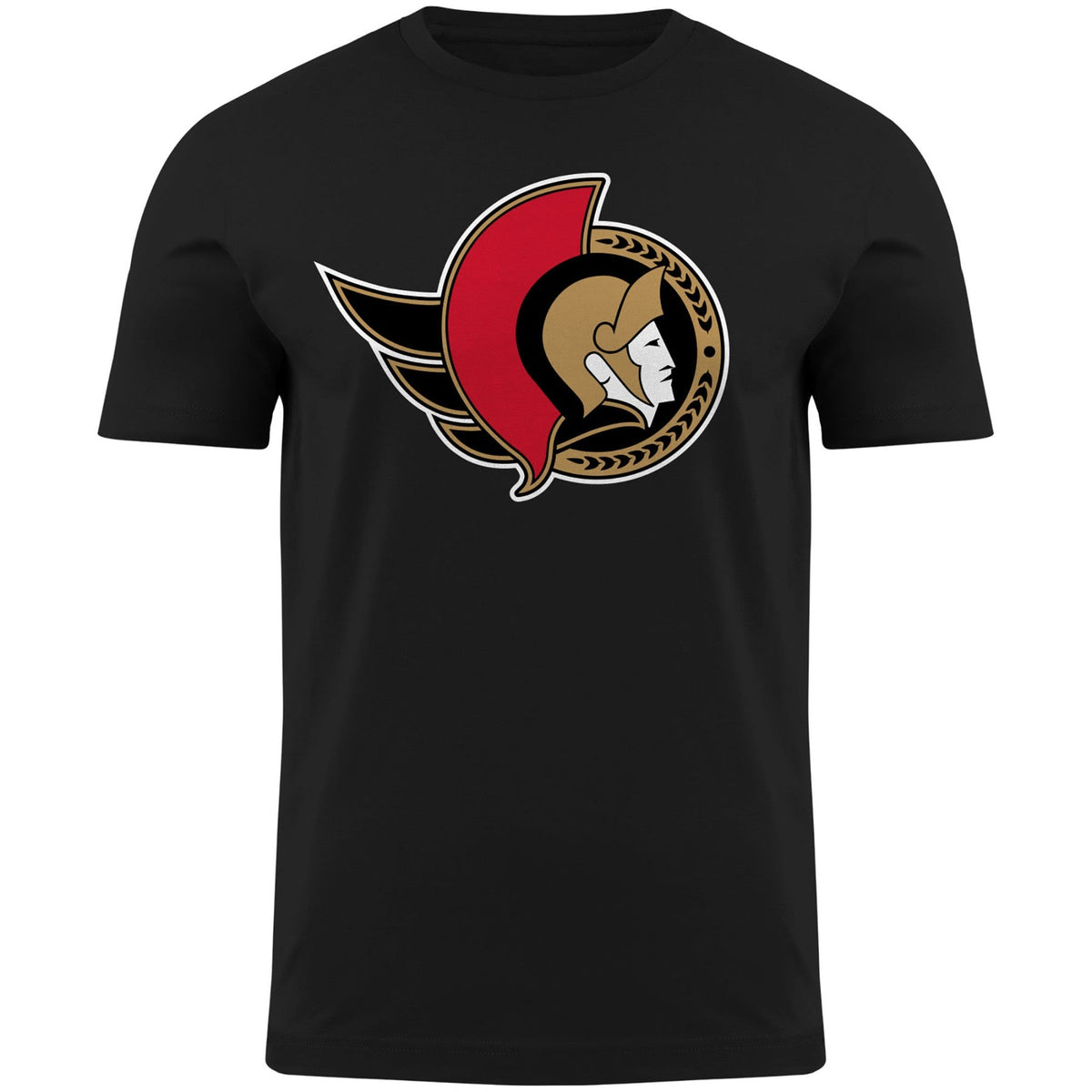 Ottawa Senators NHL Bulletin Men Black Primary Logo T-Shirt product image 1, provided for visual reference and product