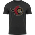 Ottawa Senators NHL Bulletin Men Black Distressed Logo T-Shirt product image 1, provided for visual reference and product