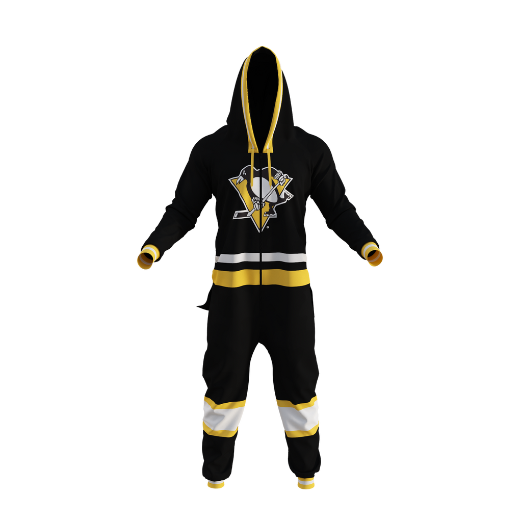 Pittsburgh Penguins NHL Hockey Sockey Men Black Team Uniform Onesie product image 1, provided for visual reference and