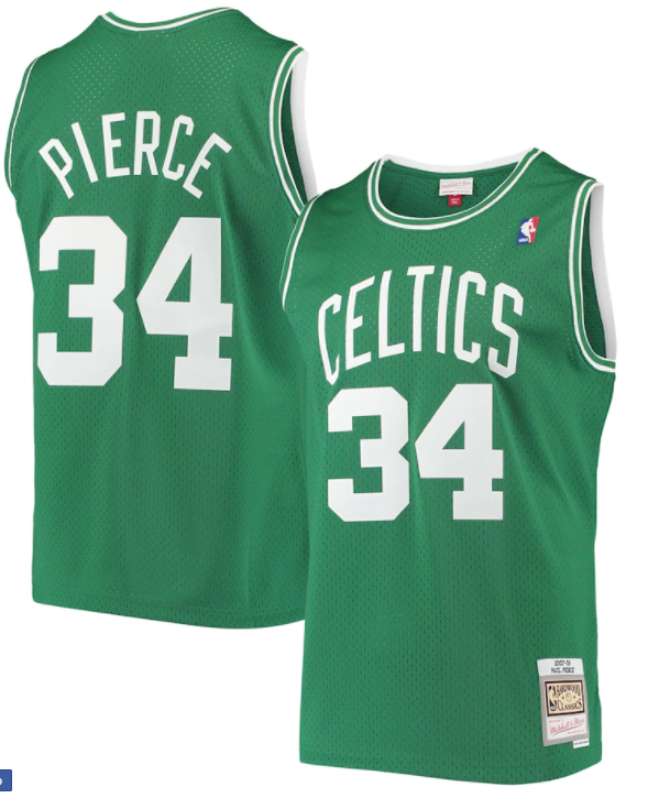 Paul Pierce Boston Celtics 2007-08 Mitchell & Ness Green Basketball Jersey product image 1, provided for visual reference