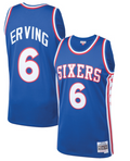 Philadelphia 76ers Julius Erving 1976-77 Mitchell & Ness Blue Basketball Jersey product image 1, provided for visual