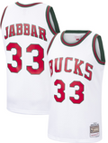 Milwaukee Bucks Kareem Abdul-Jabbar 1971-72 Mitchell & Ness White Basketball Jersey product image 1, provided for visual