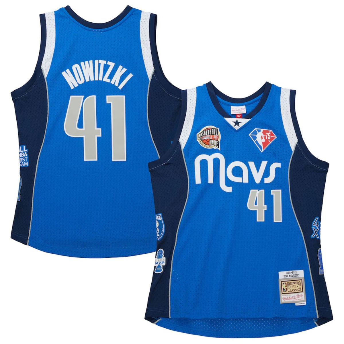 Dallas Mavericks Dirk Nowitzki Blue 1998-2019 Hall Of Fame Swingman Player Jersey product image 1, provided for visual