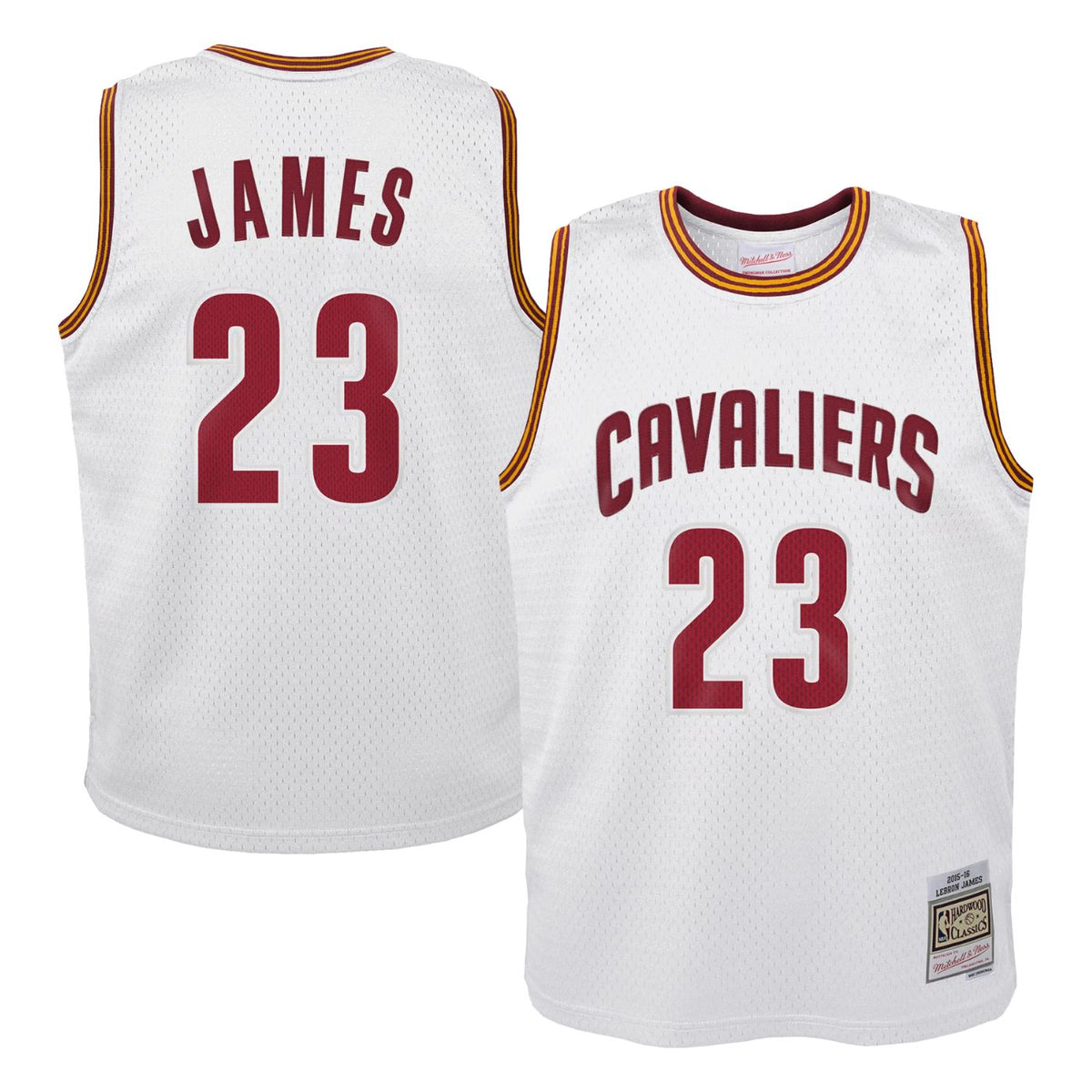 Cleveland Cavaliers LeBron James White 2015-16 Hardwood Classics Swingman Jersey product image 1, provided for visual