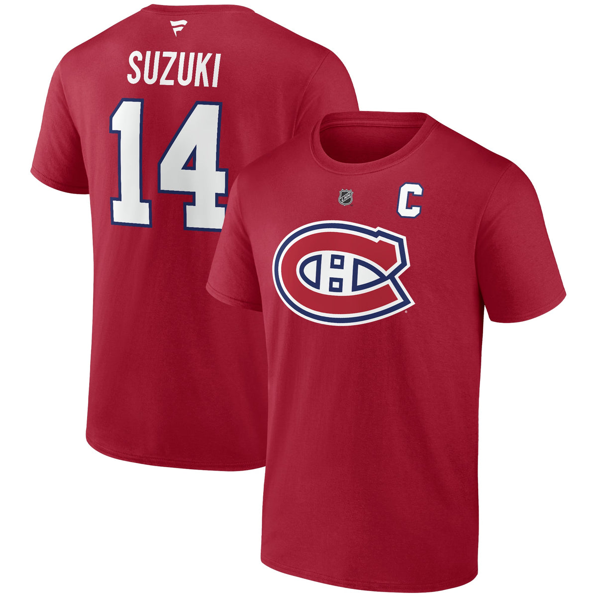 Nick Suzuki Montreal Canadiens NHL Fanatics Branded Men Red Authentic T Shirt product image 3, provided for visual reference