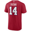 Nick Suzuki Montreal Canadiens NHL Fanatics Branded Men Red Authentic T Shirt product image 1, provided for visual reference
