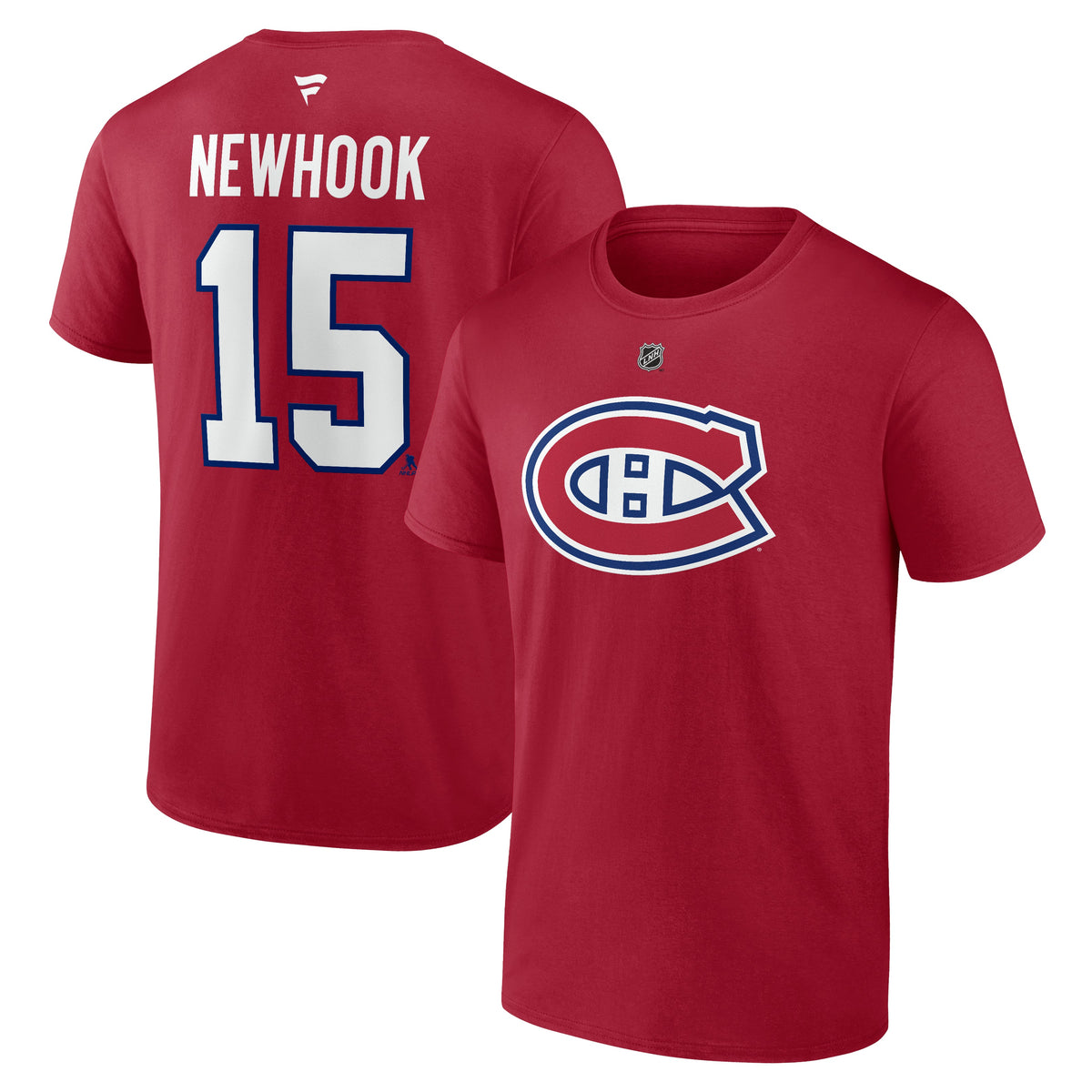 Alex Newhook Montreal Canadiens NHL Fanatics Branded Men Red Authentic T Shirt product image 2, provided for visual