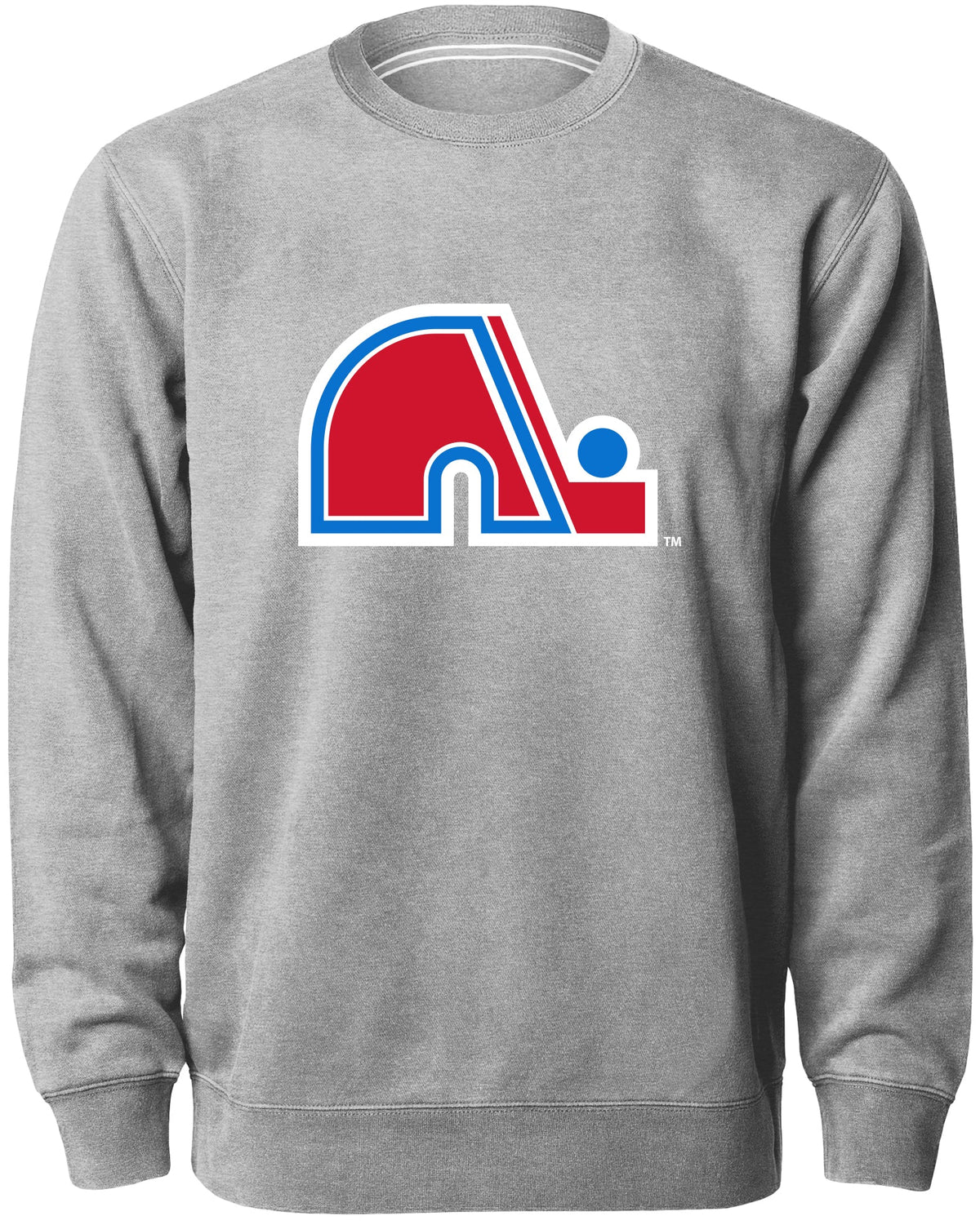Quebec Nordiques NHL Bulletin Men Athletic Grey Twill Logo Express Crew Sweater product image 1, provided for visual