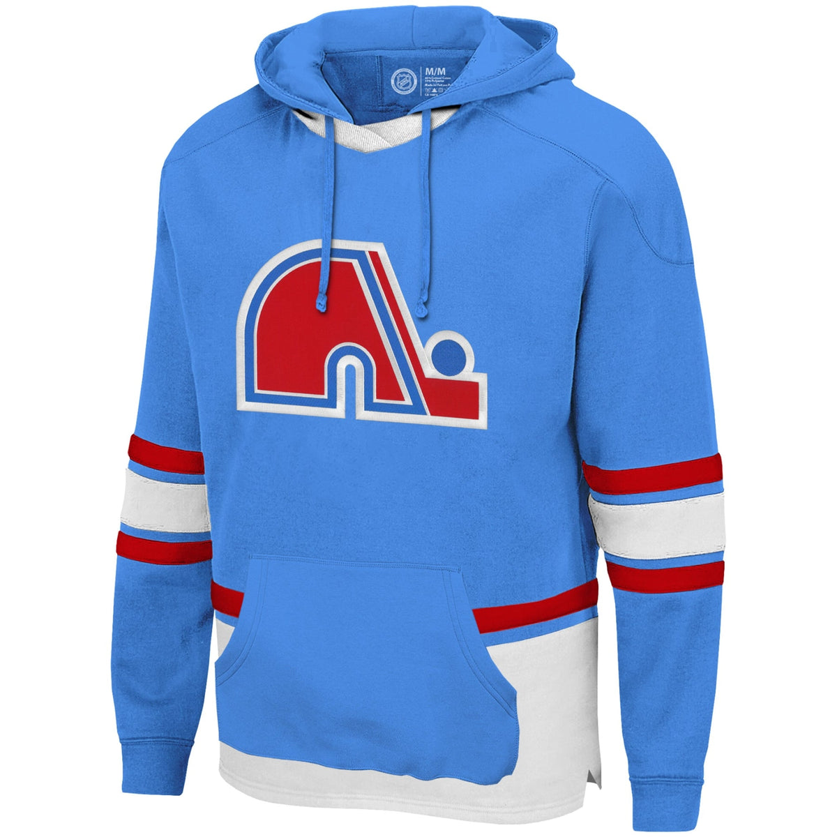 Quebec Nordiques NHL Bulletin Men Light Blue Vintage Breakout Hoodie product image 1, provided for visual reference and