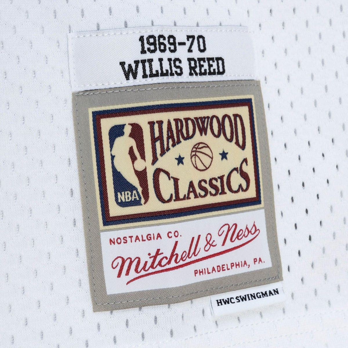 Willis Reed Mitchell & Ness 1969 White Swingman Jersey product image 3, provided for visual reference and product detail